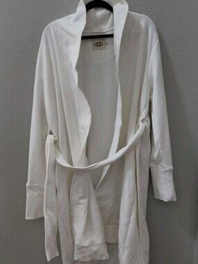 UGG Australia Robe Women Cream White Ivory Spa Bath Belted Plush Karoline SZ XL